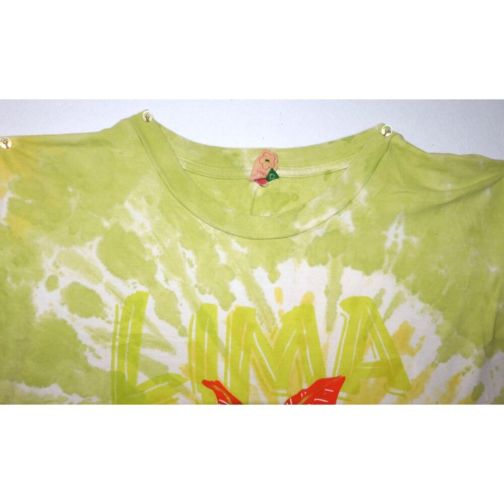 Farm Rio Color Therapy Lime Tie Dye Tank Top Sleeveless Tropical Gorpcore Boho L - Picture 4 of 10